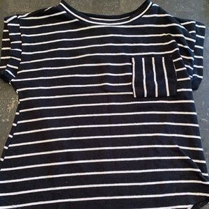 Monteau Los Angeles Black and White Striped Shirt